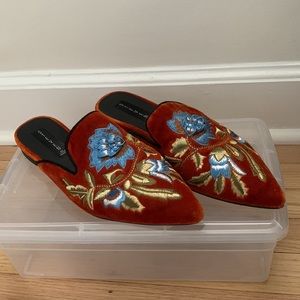 Steven by Steve Madden Velvet and brocade mules